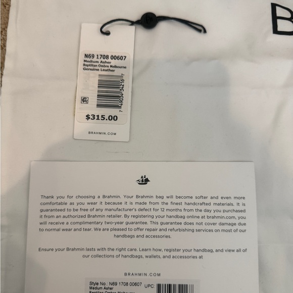 Brahmin Medium Asher Reptilian Ombre Melbourne Tote - Picture 6 of 13